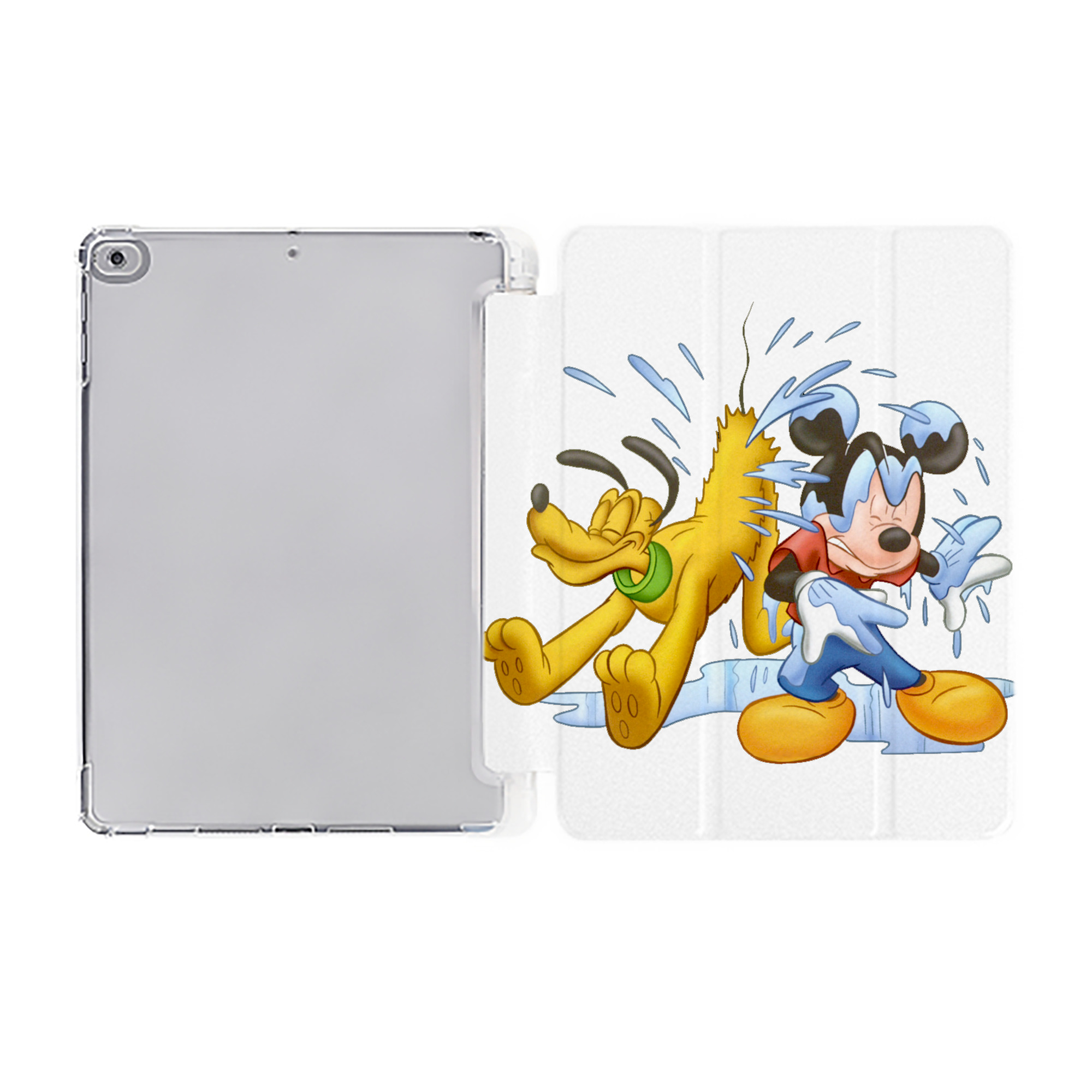 （画像用） ミッキーマウス Mickey Mouse IPad ケース ペン収納付き 三つ折りスタンド PUレザー×シリコン 対応機種9.5/10.5/10.9インチ